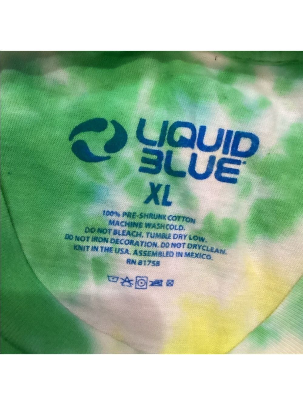 Liquid Blue tie die Jimmi Hendrix short sleeve tee shirt Men’s XL - Picture 11 of 11